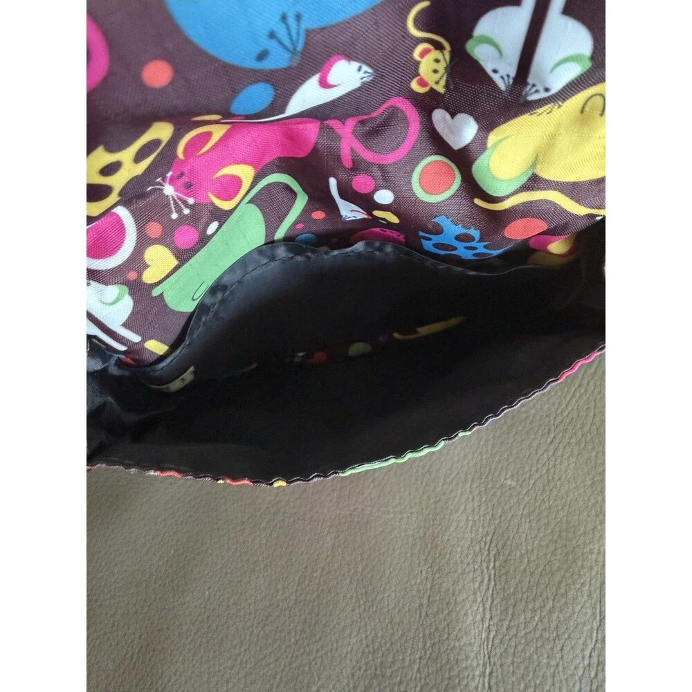 LeSportsac Crossbody & Shoulder Bag Multicolor Mouse Rat Print Zipper Pockets - Picture 5 of 16